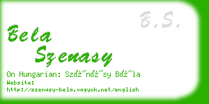 bela szenasy business card